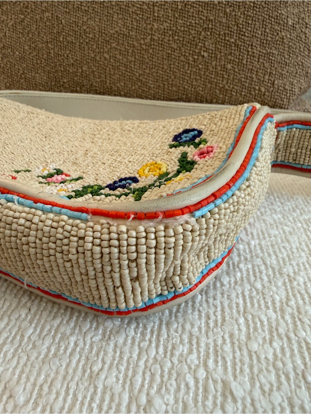 STAUD Cream Beaded Floral Shoulder Bag - Picture 8 of 9